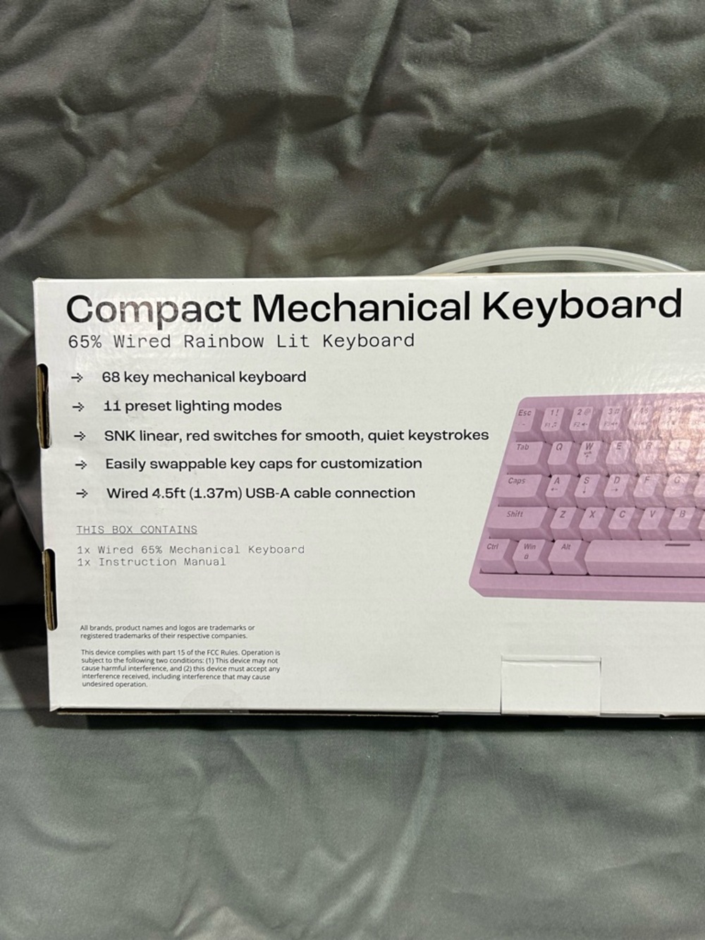 Compact Mechanical Keyboard - Pink - Picture 3 of 6
